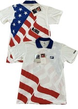 NWT Nike John McEnroe 1980s Checkerboard USA Flag Tennis Polo Shirt L Japan VTG picture