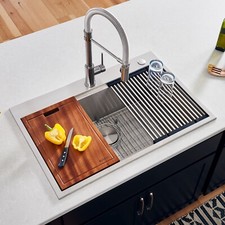 Ruvati 33x22 inch Workstation Ledge Drop-in 16 Gauge Kitchen Sink- RVH8003 picture