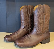 Cody James Mens Broad Square Toe Western Cowboy Boots Brown Leather 12D Preowned picture
