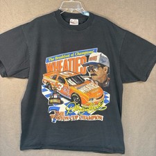 Vintage 90s Dale Earnhardt Wheaties T-Shirt Black 2X NASCAR Racing Double Sided picture