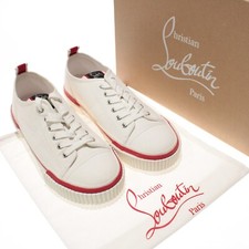 Christian Louboutin NWB Pedro Junior Flat Sneakers Size 43 US 10 in White / Red picture