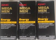 3 Pk GNC Mega Men Energy, Men's One Daily Multivitamin, 180 Total Caplets-5/27 picture