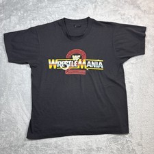 Vintage WWE WWF Wrestlemania 2 Shirt Men XL Black USA Hogan Bundy 80s picture
