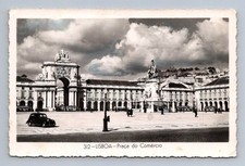 Vintage Portugal Postcard Lisboa Praca do Comercio 1955 picture