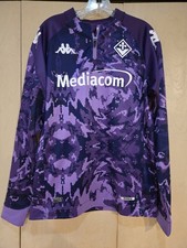 Kappa ACF Fiorentina Soccer Training Top Men M Purple Camo 1/4 Zip Mediacom picture