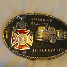 Vintage 1983 Highly Collectible Fireman Belt Buckle. Limited Production Rare picture
