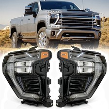 Pair Side LED Headlight Assemblies For Chevy Silverado 2500 3500 HD 2024-2026 picture