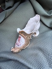 Antique 1902 Queen Alexandra Coronation Commemorative PorcelainShoeSlipper Favor picture