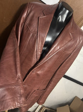 Vtg Pardners Rust Brown Lamb Leather Western Jacket 44-46L L/XL Tall Fight Club picture