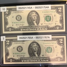 $2 Bills Sequential 2017A UNC 10pk And 3pk picture