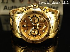 Invicta Men's 48mm PRO DIVER Scuba Chronograph Gold Dial 18K Gold Plated Watch picture