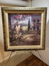 Haibin Tuscan Afternoon Original Hand Painted Signed Painting on Board 39” picture