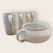 Mollie Jenkins Handmade Traveler Mugs And Rustic Bowl With Handle Set 5 picture