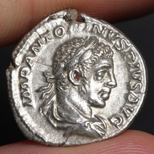 Elagabalus Denarius 218AD Ancient Roman Empire Silver Coin Rome Extremely Fine picture
