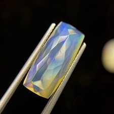 Natural Ethiopian Opal, 2.5 Carat, 17.2x7.5mm Cushion Cut Faceted Loose Fire Gem picture