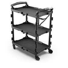 Hyper Tough Hyper Stack Utility Cart 3 Tier Folding Black  picture