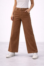 L.L. Bean 207 Jeans Womens 14 High Rise Wide Leg Maple Brown Denim Pants picture