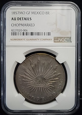 1857 MO GF Mexico 8 Reales 8R NGC AU Details (Barely) Chopmarked | Gorgeous Tone picture
