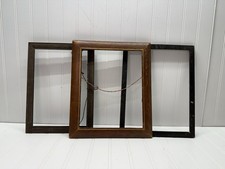 3 Antique Guilded Art Nouveau Wooden Leather  Picture Frames 3 Sizes picture