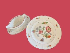 Charles Field HAVILAND LIMOGES Meissen Gravy Boat & 11.25” Platter Accessory Set picture