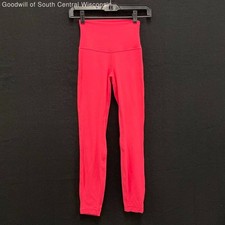 Wmns LULULEMON Solid Bright Light Pink Align Pant Lined High Rise Leggings Sz 2 picture