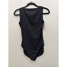 Auden Luxury Collection Black Bodysuit Large NWT V Neck Stretch Smoothing picture