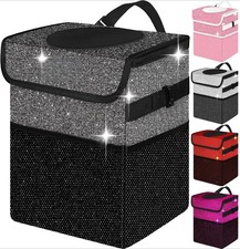Cute Mini Lidded Car Trash Bags, Black Shiny Style picture