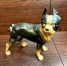 Antique Cast Iron Boston Terrier Doorstop Hubley #331 National #149 Style 8.4 lb picture
