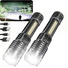2Pack 99000000LM Super Bright LED Tactical Flashlight Rechargeable Flashlights picture