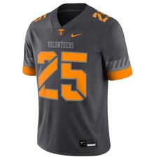 Nike #25 Anthracite Tennessee Volunteers Game Jersey Men's Size Large NEW $130 picture