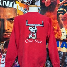Vintage 90s Ohio State Charlie Brown Snoopy Joe Cool Football Sweatshirt Sz 2XL picture