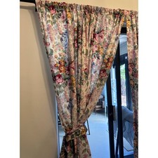Ralph Lauren Vintage Allison Drapes 87x91 2 Panels | Pink Floral Homemade picture