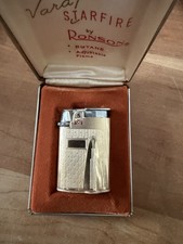 Vintage Ronson Varaflame Starfire Butane Lighter Gold In Case  picture
