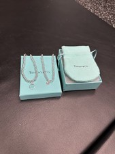 Tiffany Blue Heart Tag Bead Necklace in Silver, 18 inches length picture