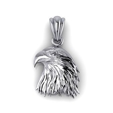 Elegant Eagle Head Pendant 999 Fine Silver 35mm  Handmade USA Eagle picture