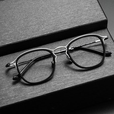 Vintage Round Reading Glasses Pure Titanium Acetate Readers Men Women Eyeglasses picture