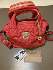BRIGHTON NWT Kayden Colorblock Poppy Red Heart Quilted Crossbody Bag Satchel picture