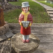 Rare Vintage Poloron Mid Century Christmas Caroler. accordion  player styrofoam picture