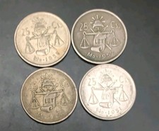 1950, 1951, 1952, 1953 Mexico 25 Centavos Coins #4 picture
