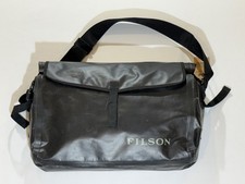 Filson Dry Messenger Bag Black Roll Top Shoulder Bag Made in USA picture