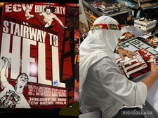 ECW Sabu Signed Stairway To Hell 12x18 Poster Molineaux WWE Proof picture