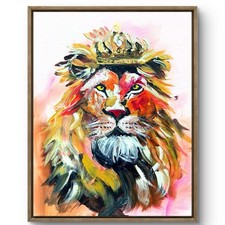 TITA PAINTZ Lion King Abstract Animal Art 11x14 Hand Painted Canvas Wall Decor picture