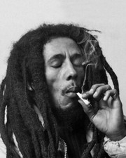 Famous Guitarist Singer BOB MARLEY Glossy 8x10 Photo Print Smoking Portrait picture