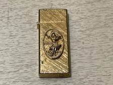 Vintage RARE Polynesian Tiki From Hawaii 14k Gold Plated Slim Lighter picture