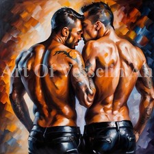 Print Of Male Painting - Fallen In Love - Gays Picture Men Drawing LGBT Artwork picture
