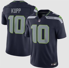 Men's Seattle Seahawks Navy Custom Game Stitched picture
