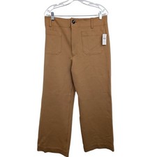 Anthropologie Maeve The Colette Wide Leg Crop Pants Tan NWT Womens 31T picture