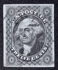 ZVA US Stamp #17 12 cents Used, Very Fine Centering, Sound Condition CV$260 picture