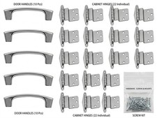 Vintage MCM Chrome Cabinet Hardware Lot – 30 Pieces Total (Cleaned with Screws) picture