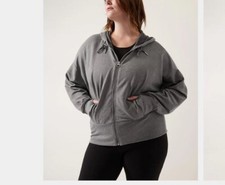 ATHLETA Balance Medium Grey Heather Zipped Jacket Hoodie Sweatshirt XL picture